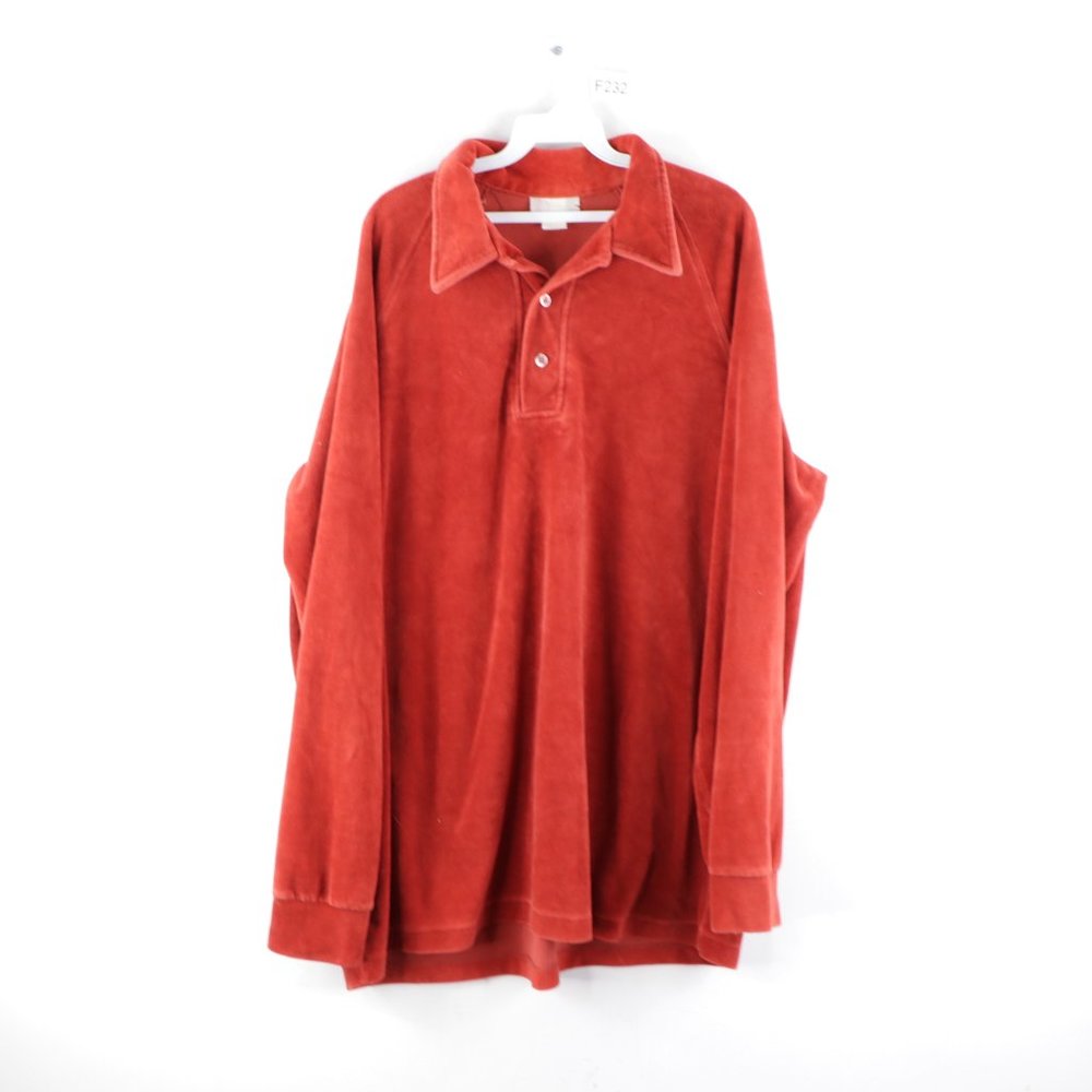 Vintage Sears Kings Velour Collared Sweater Orange